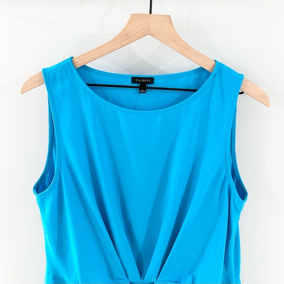 NWT Talbots Tie Front Tank Blue Size Medium - Picture 3 of 6